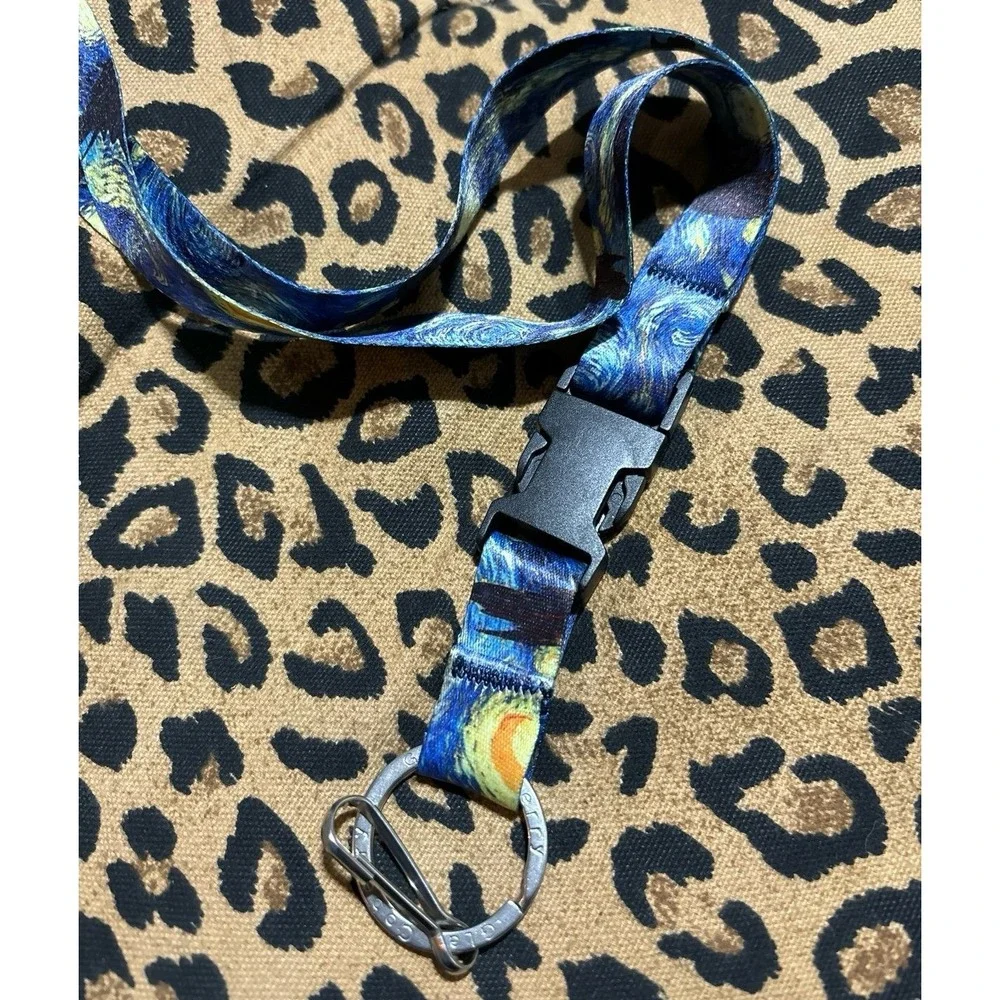 NEW Van Gogh Starry Night Necklace‎ Keychain Lanyard with Clip